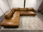 West Elm Haven Leather Sectional - Saddle Leather/Nut - 108