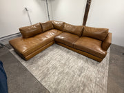 West Elm Haven Leather Sectional - Saddle Leather/Nut - 108