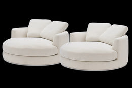 NEW Castlery Hamilton Round Swivel 1.5 Seater Chair (SET OF 2) (FREE DELIVERY)