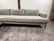 West Elm Andes 2-Piece Left Bumper Chaise Sectional - Silver