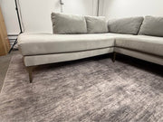 West Elm Andes 2-Piece Left Bumper Chaise Sectional - Silver