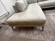 West Elm Andes 2-Piece Left Bumper Chaise Sectional - Silver