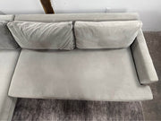 West Elm Andes 2-Piece Left Bumper Chaise Sectional - Silver