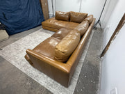 West Elm Haven Leather Sectional - Saddle Leather/Nut - 108