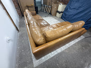 West Elm Haven Leather Sectional - Saddle Leather/Nut - 108