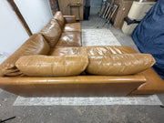 West Elm Haven Leather Sectional - Saddle Leather/Nut - 108