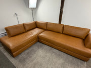 Poly & Bark Catania Leather Left-Facing Bumper Sectional Sofa ( Free Delivery 🚚 )