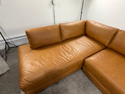 Poly & Bark Catania Leather Left-Facing Bumper Sectional Sofa ( Free Delivery 🚚 )