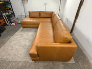Poly & Bark Catania Leather Left-Facing Bumper Sectional Sofa ( Free Delivery 🚚 )