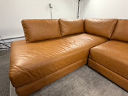 Poly & Bark Catania Leather Left-Facing Bumper Sectional Sofa ( Free Delivery 🚚 )