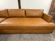 Poly & Bark Catania Leather Left-Facing Bumper Sectional Sofa ( Free Delivery 🚚 )