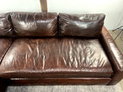 Alternate angle of the Restoration Hardware Maxwell leather sectional sofa