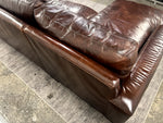 Chaise detail of the Restoration Hardware Maxwell leather sectional sofa